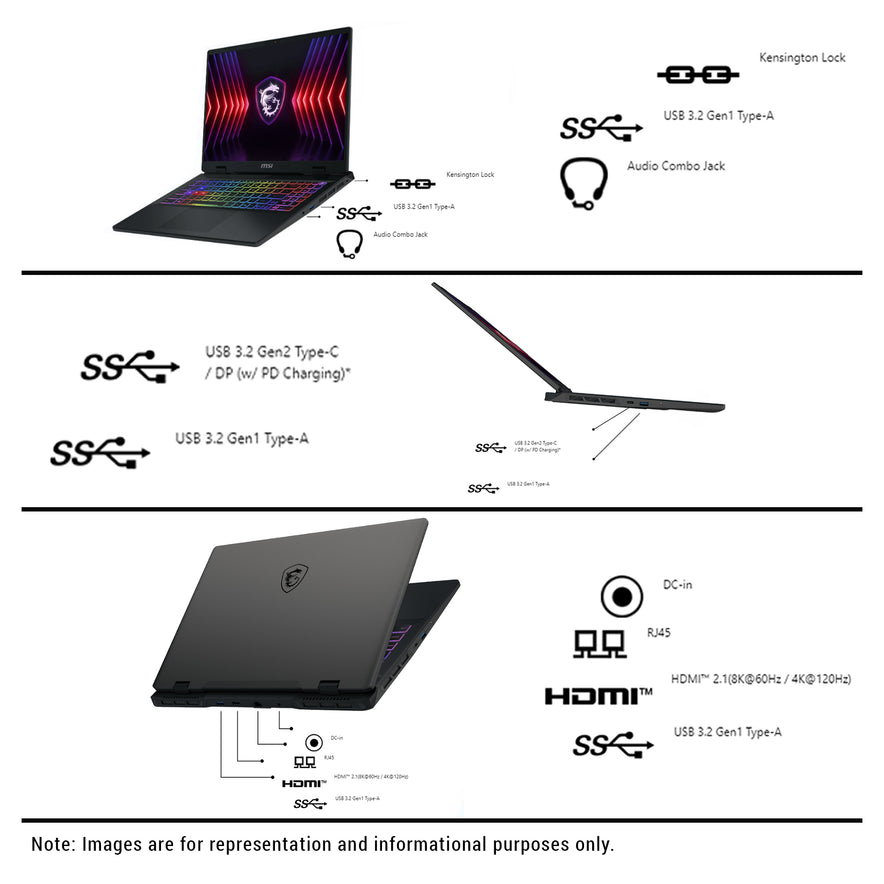 MSI Sword 16HX Gaming Laptop, i7-14650HX, 16" FHD+, RTX4060