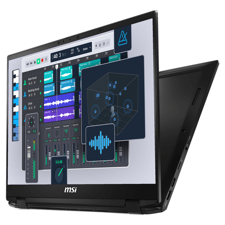 MSI Summit A16 AI+ Laptop, Ryzen AI 9-365, 16" QHD+ (2560x1600) Touchscreen, W11 Pro