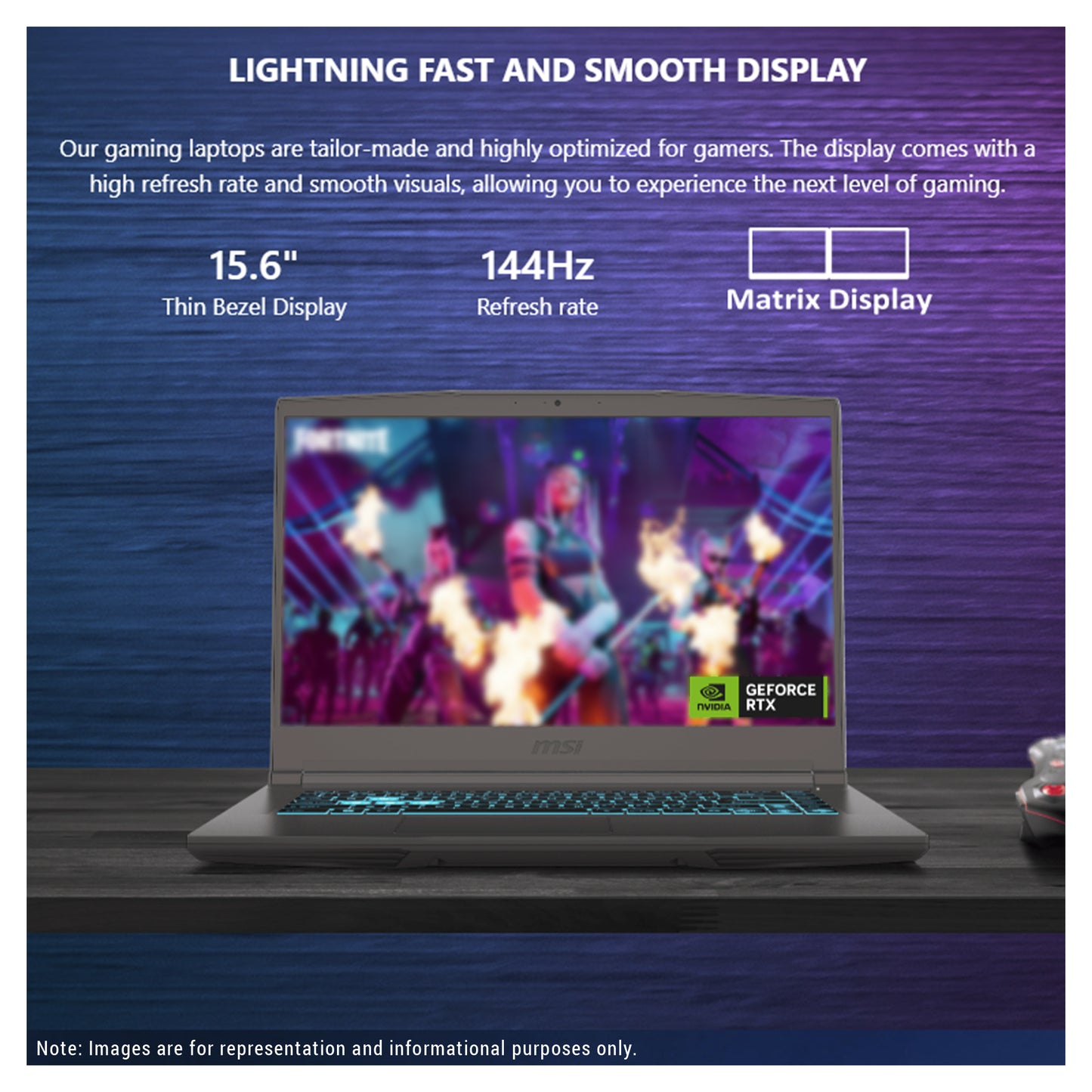 MSI Thin 15 Gaming Laptop, Core i7-13620H, 15.6” FHD (1920x1080) 144Hz, RTX 4050