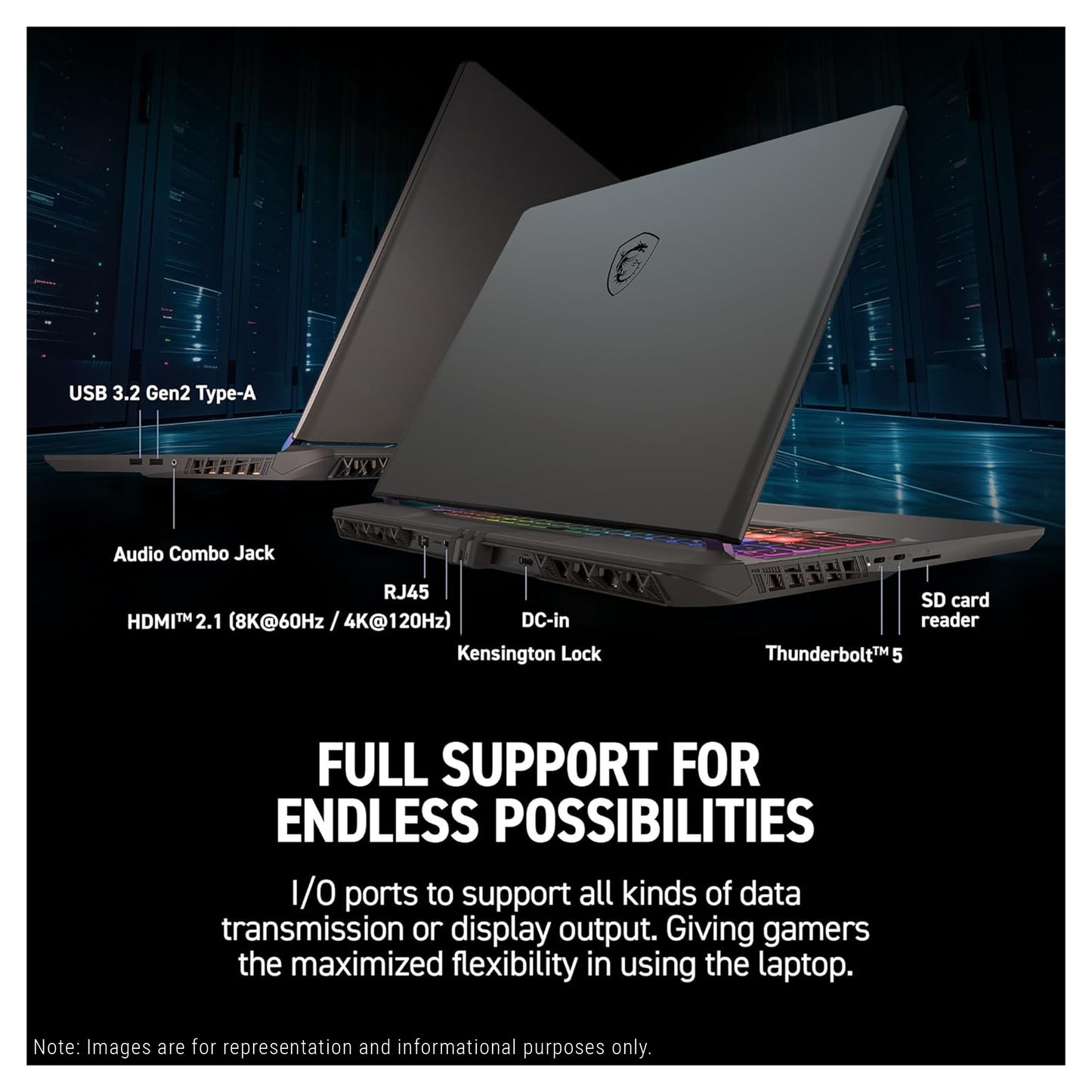 MSI Vector 16 HX AI Gaming Laptop, Ultra 7-255HX, 16” FHD+ (1920x1200) 144Hz RTX 5070Ti