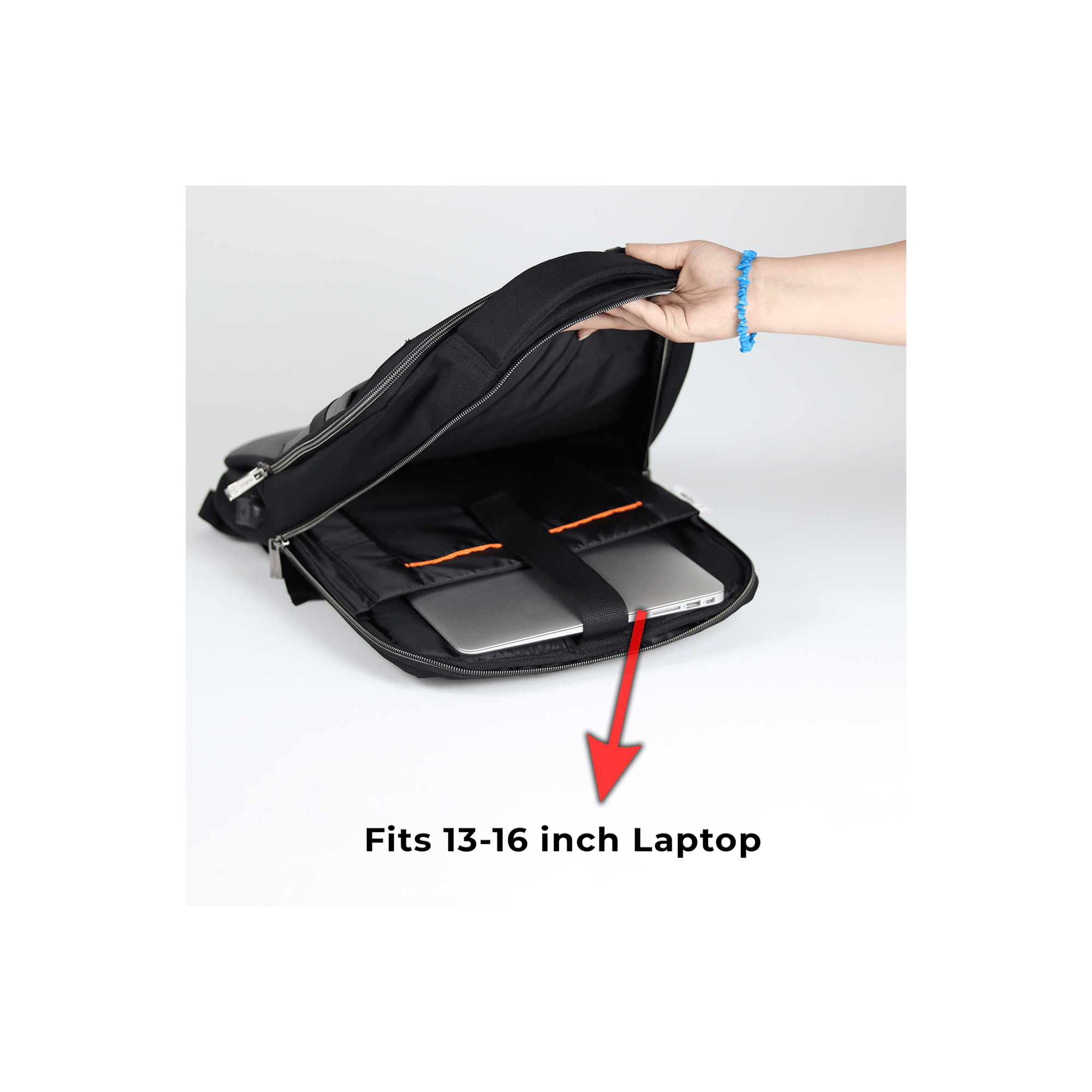 NPO Compact Laptop Backpack, with USB Charging Port, Fits 17.3" - Teknoraks