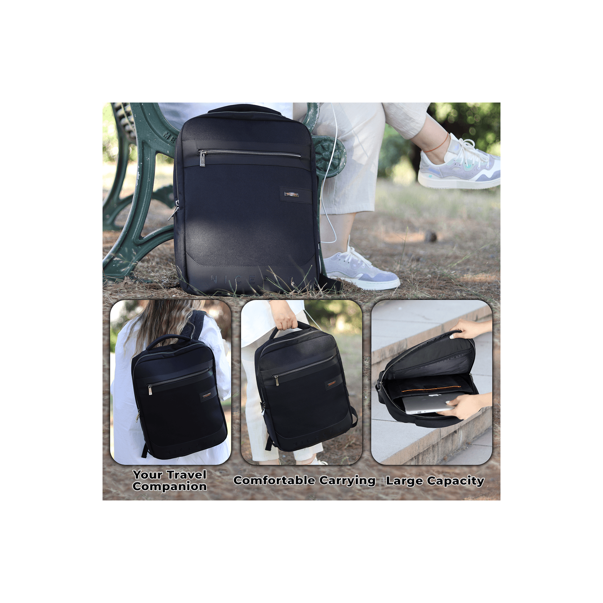NPO Success Laptop Backpack, With USB Charging Port, Fits 16"