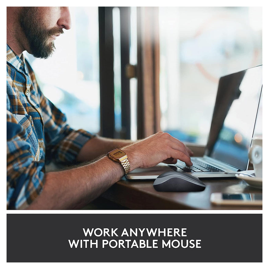 Logitech M185 Wireless Mouse - Swift Gray