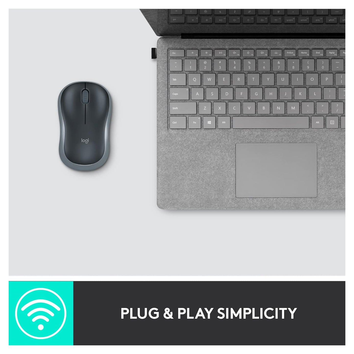 Logitech M185 Wireless Mouse - Swift Gray