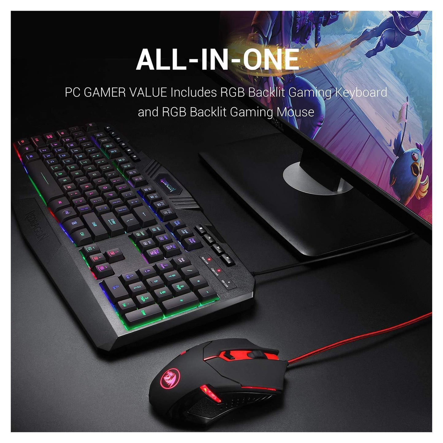 Redragon S101 Gaming Keyboard, M601 Mouse, Value Combo Set