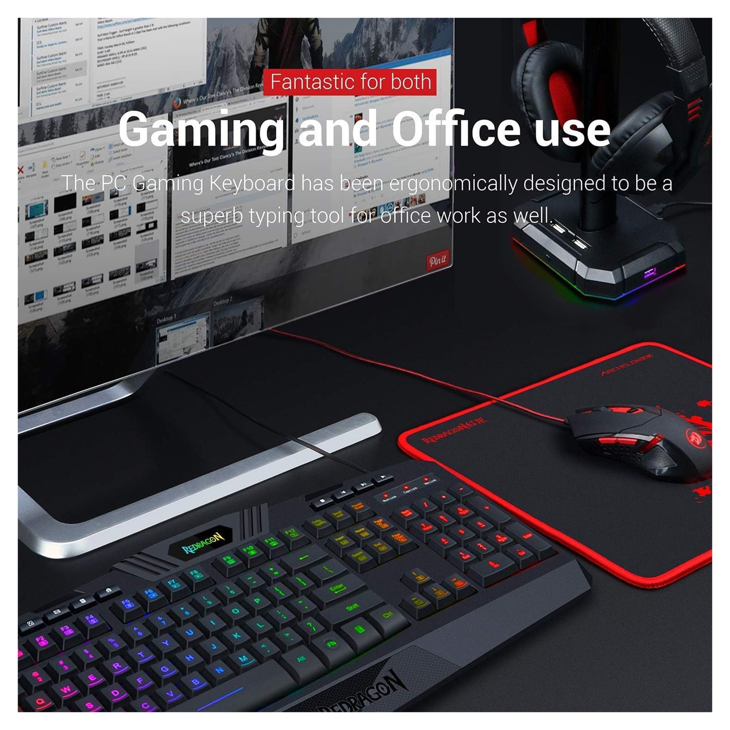 Redragon S101 Gaming Keyboard, M601 Mouse, Value Combo Set