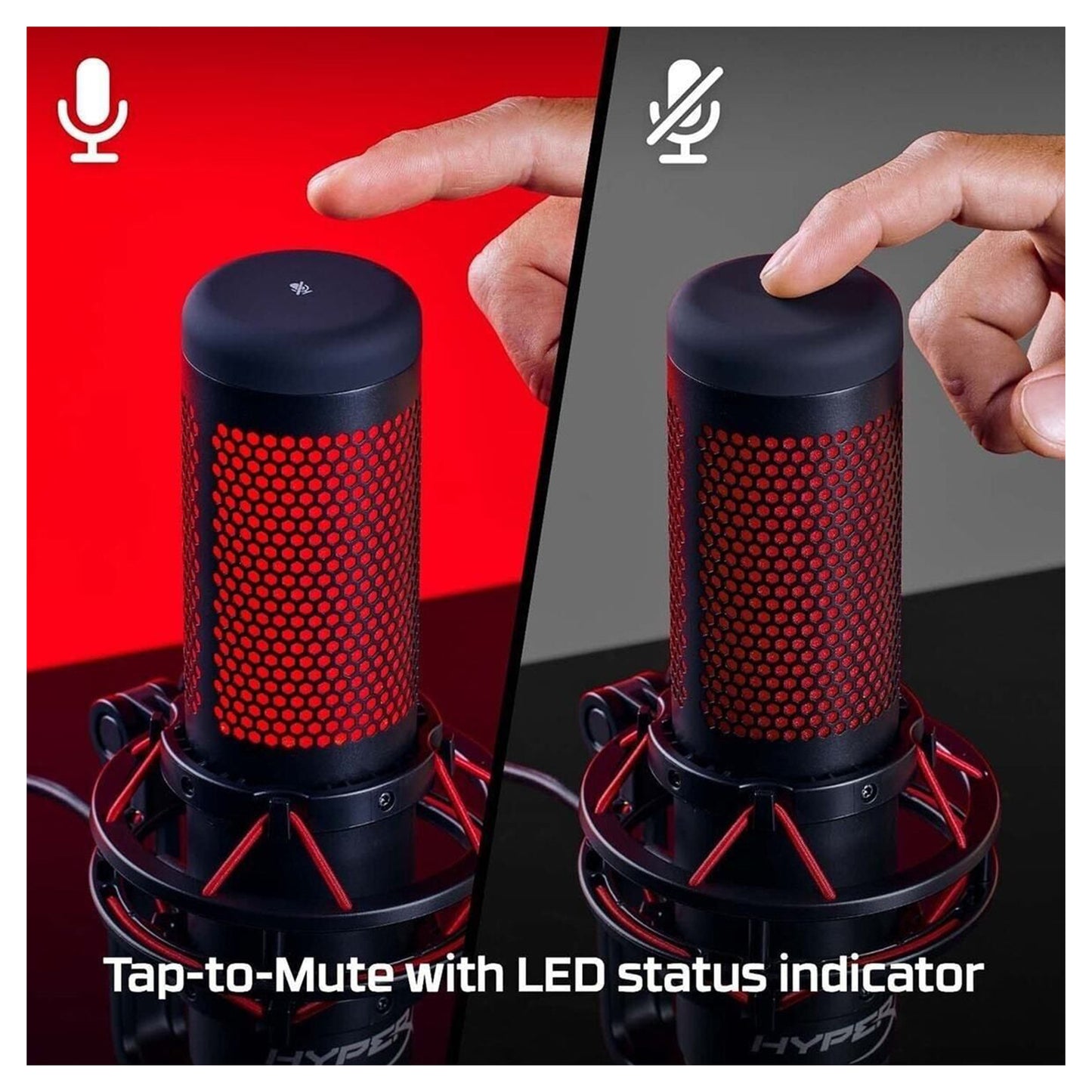 HyperX QuadCast - USB Gaming Microphone (Black-Red) - Red Lighting