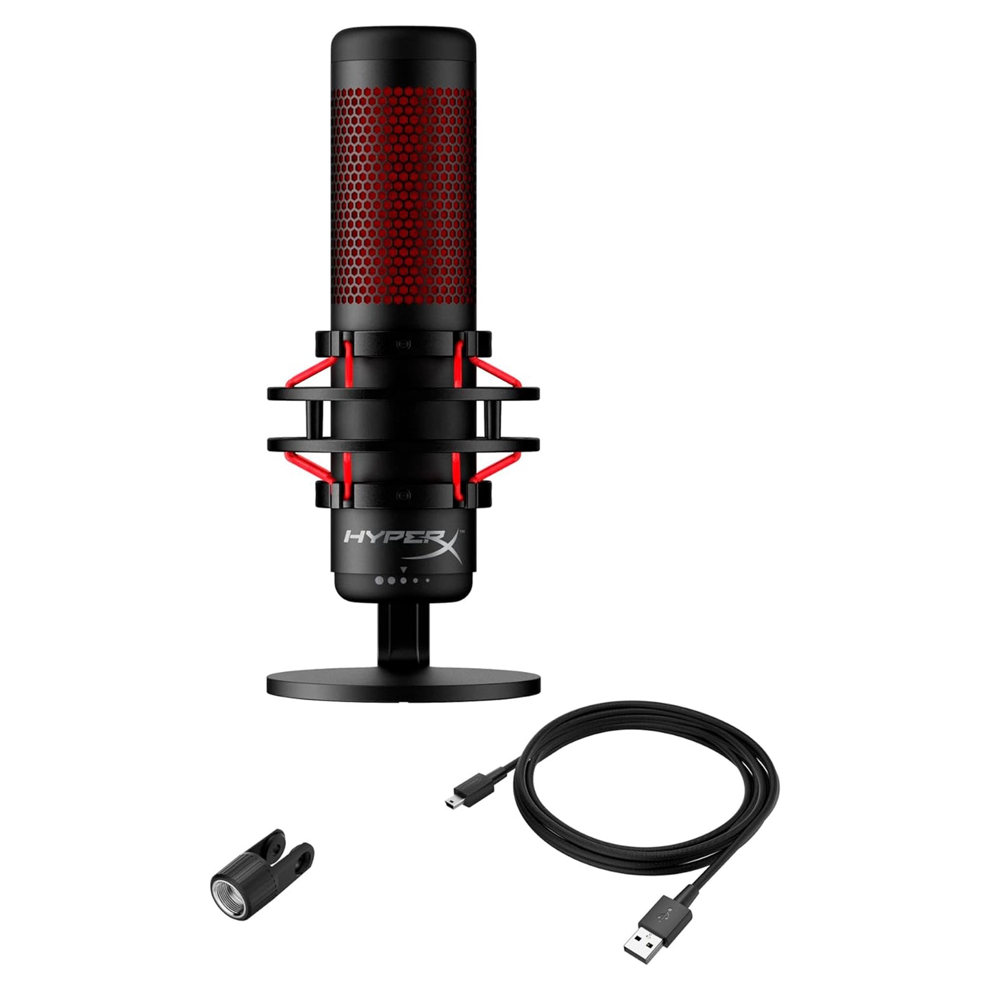 HyperX QuadCast - USB Gaming Microphone (Black-Red) - Red Lighting