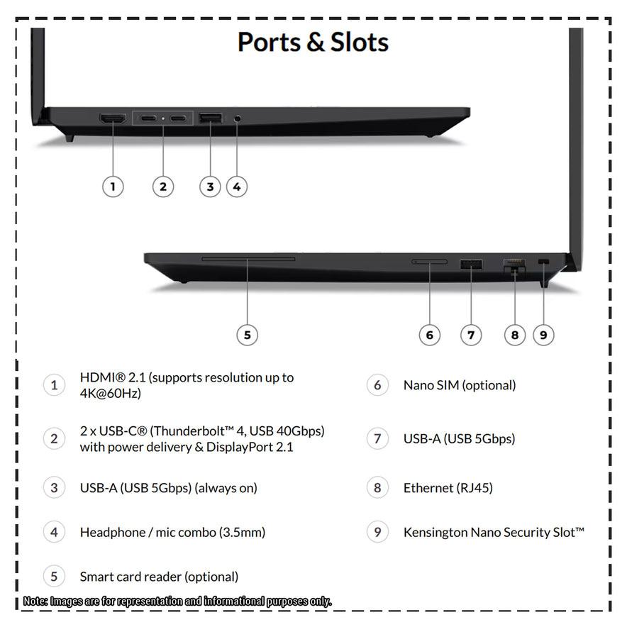 Lenovo ThinkPad P16s Gen 3 Mobile Workstation, Ultra 7-155H, 16" WQUXGA (3840x2400) RTX 500, W11 Pro