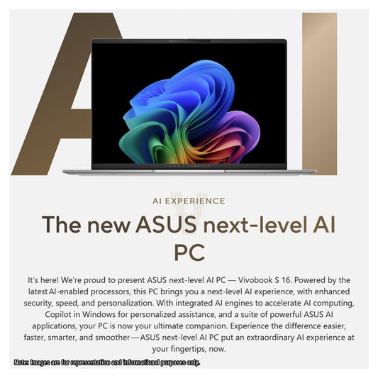 ASUS Vivobook S16 Copilot+ Laptop, Ryzen AI 9-365, 16" 3.2K (3200x2000)