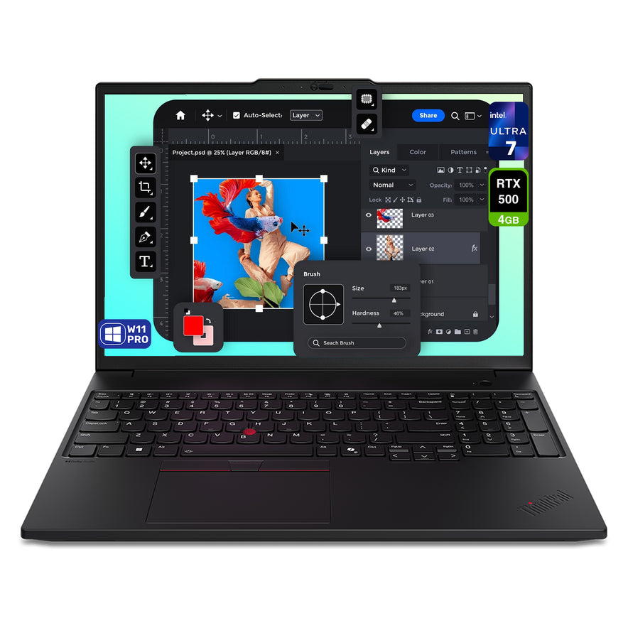 Lenovo ThinkPad P16s Gen 3 Mobile Workstation, Ultra 7-165H, 16" WUXGA (1920x1200), RTX 500, W11 Pro
