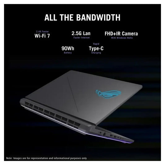 ASUS ROG Strix G16 Gaming Laptop, Ryzen 9-9955HX, 16" WQXGA (2560x1600) 240Hz RTX 5070