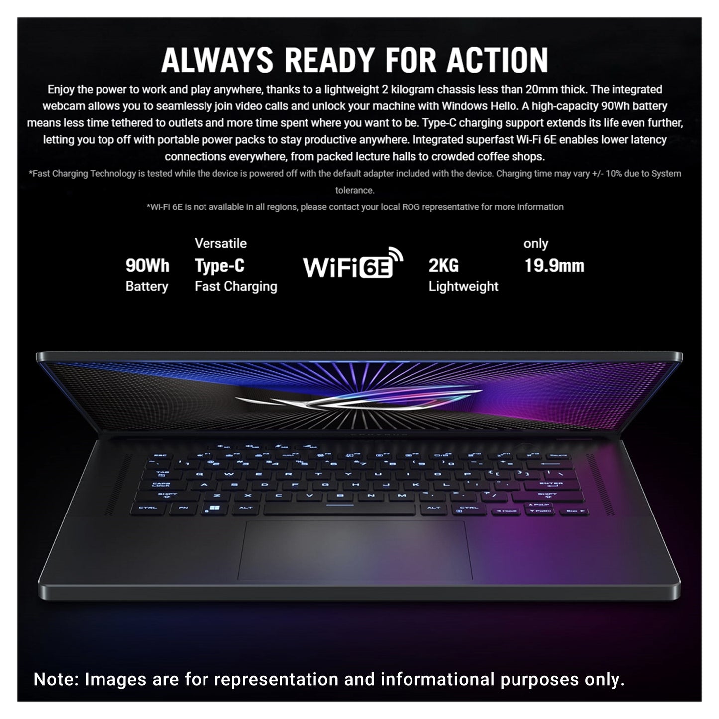 ASUS ROG Zephyrus G16 Gaming Laptop, i7-13620H, 16" FullHD, RTX 4070, W11Pro (Used-Like New)