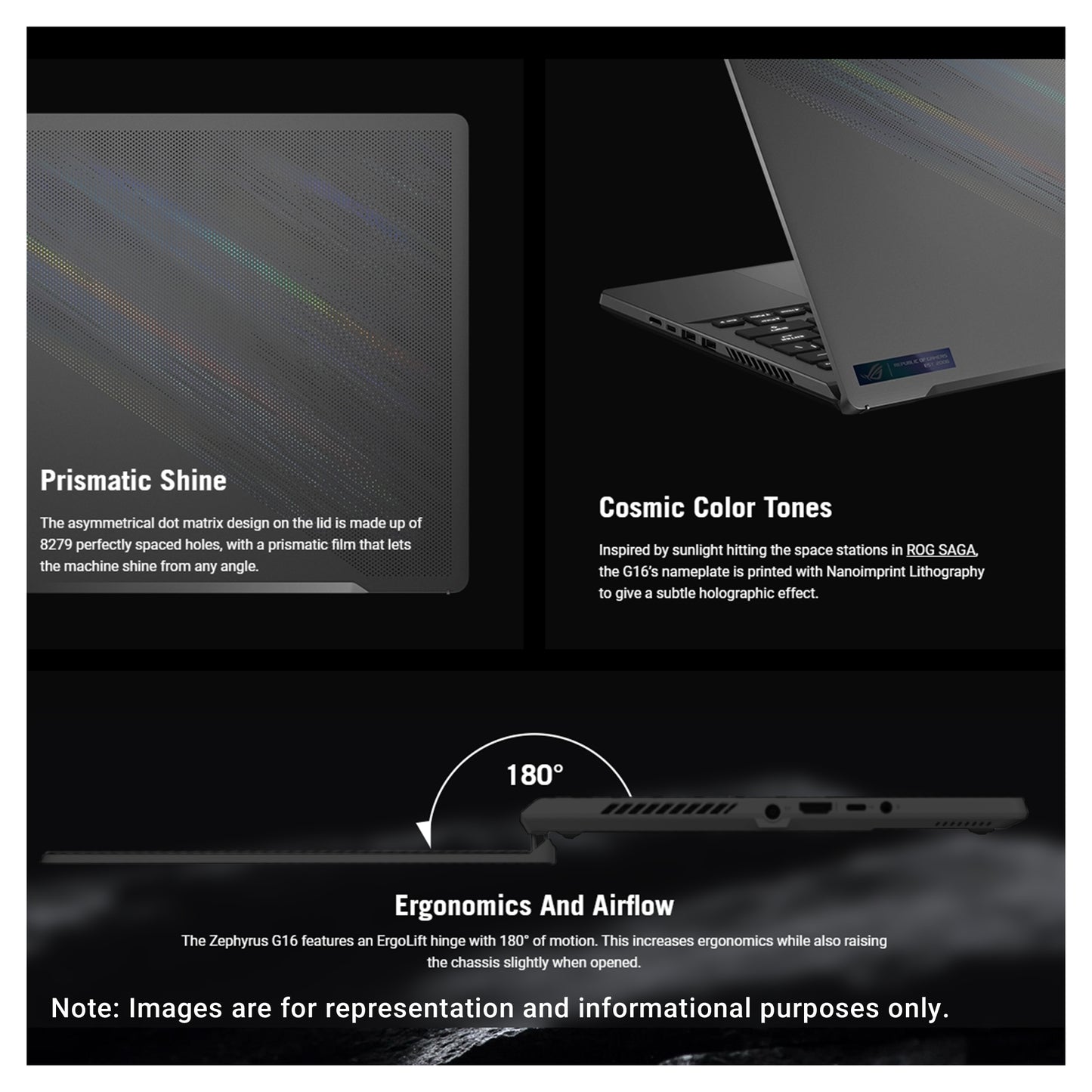 ASUS ROG Zephyrus G16 Gaming Laptop, i7-13620H, 16" FullHD (1920x1080), RTX 4070, W11 Pro (Used-Very Good)