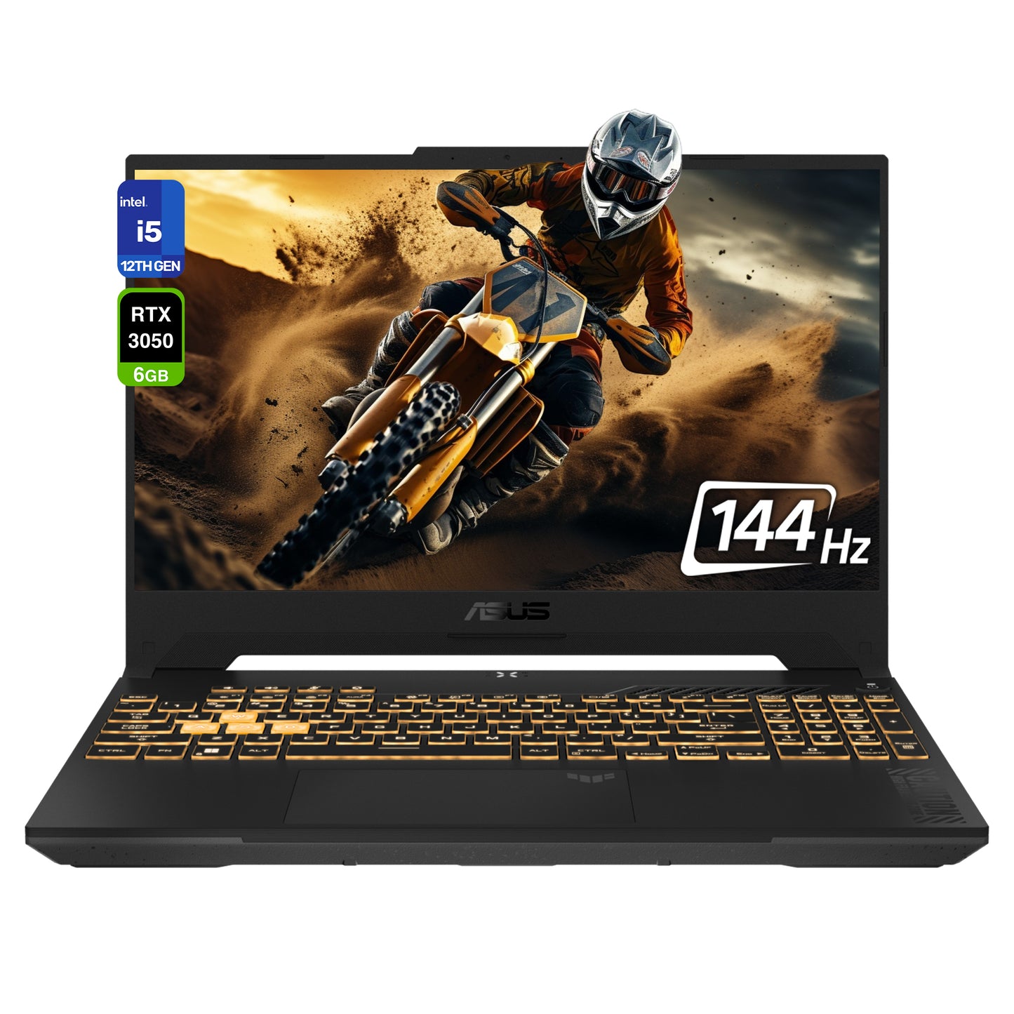 ASUS TUF Gaming F15 Gaming Laptop, i5-12500H, 15.6" FHD (1920x1080) 144Hz, RTX3050, 1-Zone RGB Keyboard