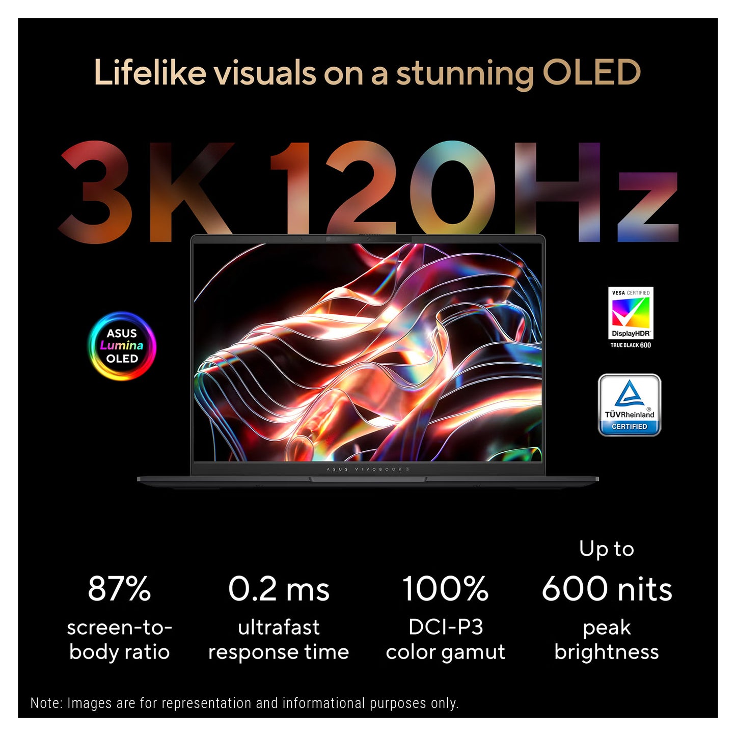 ASUS Vivobook S14 Copilot+ Laptop, Ryzen AI 9 365, 14" OLED 3K (2880x1800) 120Hz