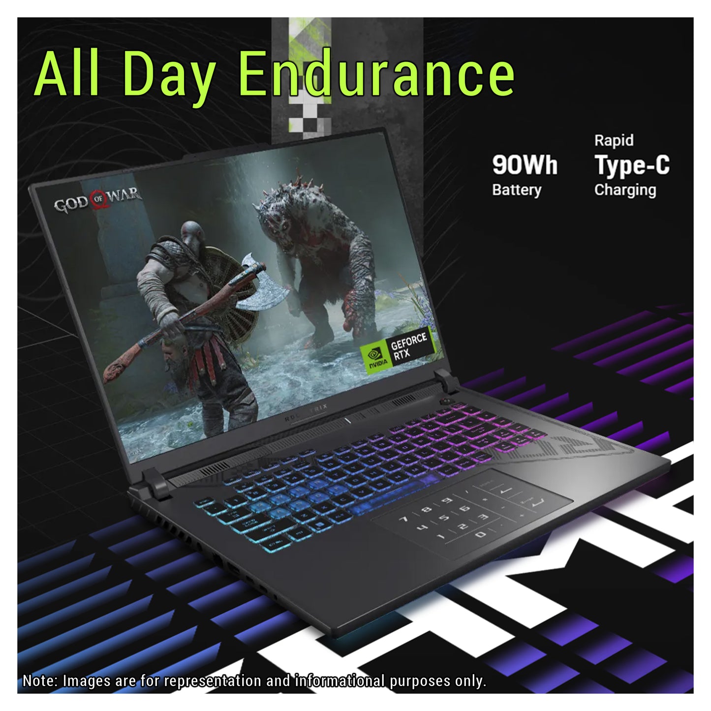 ASUS ROG Strix G16 Gaming Laptop, Ryzen 9-9955HX, 16" 2.5K (2560x1600) RTX 5070Ti, W11 Pro (Used-Like New)