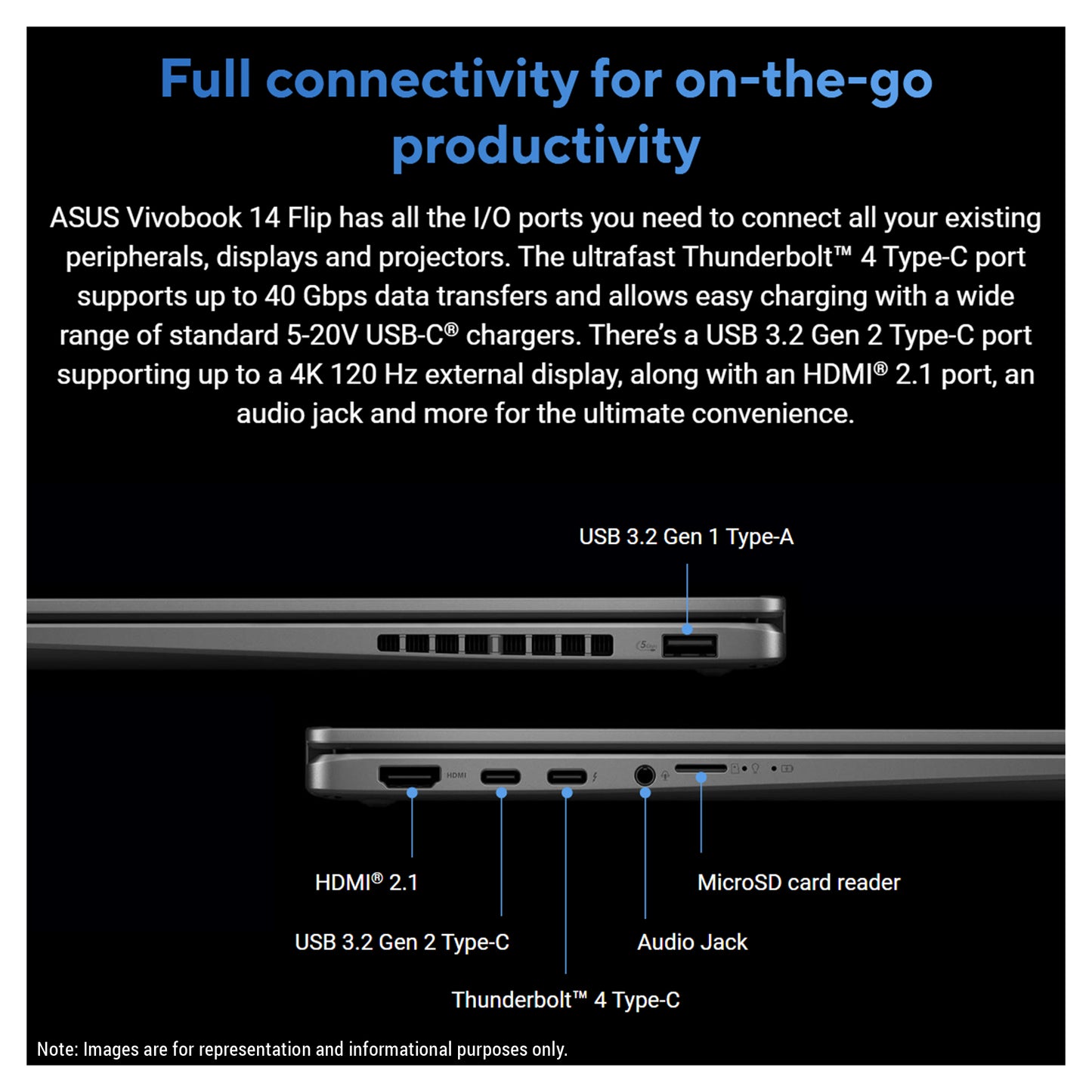 ASUS Vivobook Flip Copilot+ Laptop, Ultra 7-256V, 14" WUXGA (1920 x 1200) OLED Touchscreen,  Arc Graphics, Backlit Chiclet Keyboard