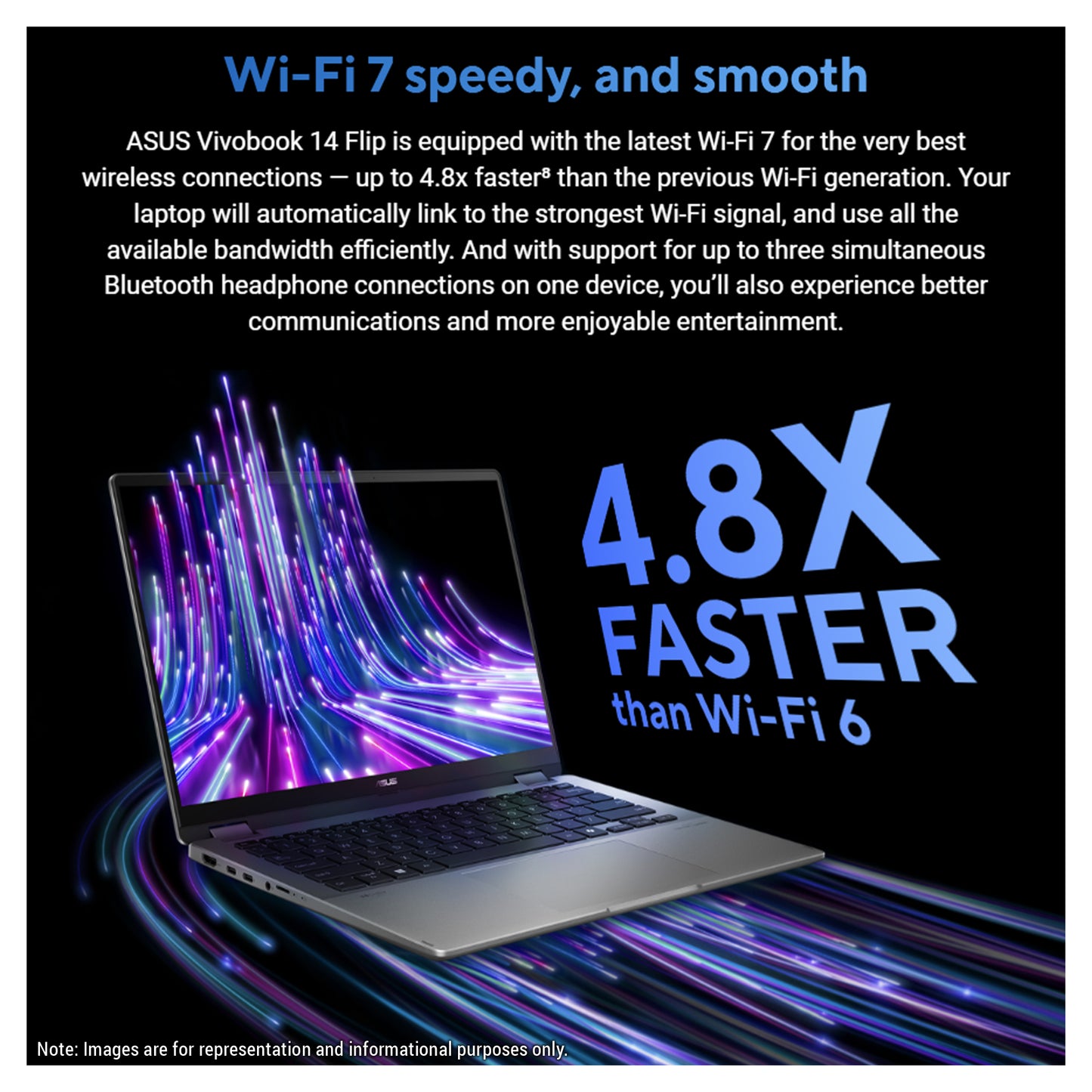 ASUS Vivobook Flip Copilot+ Laptop, Ultra 7-256V, 14" WUXGA (1920 x 1200) OLED Touchscreen,  Arc Graphics, Backlit Chiclet Keyboard