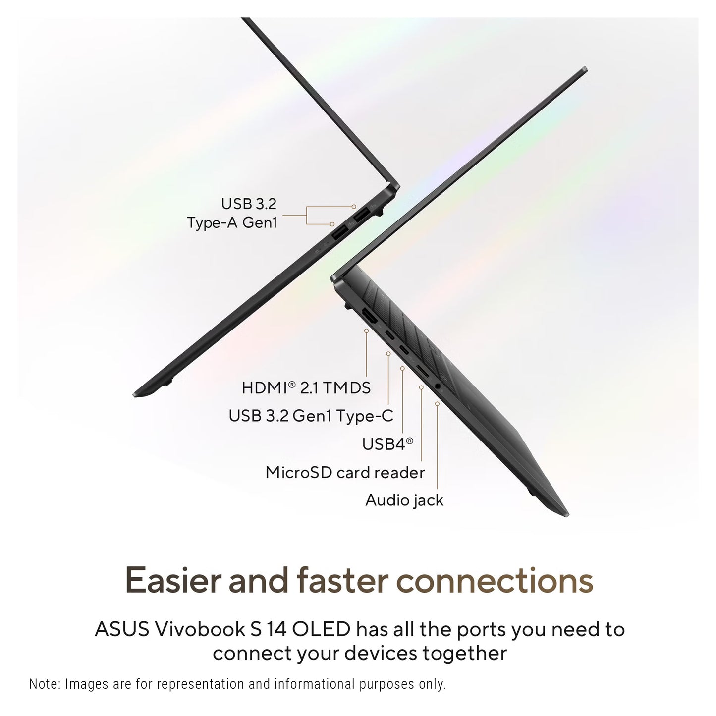 ASUS Vivobook S14 Copilot+ Laptop, Ryzen AI 9 HX-370, 14" WUXGA (1920x1200) OLED, 1-zone RGB Keyboard