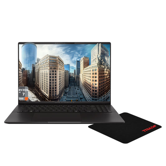Asus Vivobook S16 Copilot+ Laptop, Ryzen AI 7-350, 16" 3K (2880x1800) OLED, Neutral Black + Traix MousePad