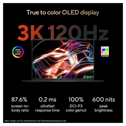 ASUS Vivobook S16 Copilot+ Laptop, Ryzen AI 7-350, 16" 3K (2880x1800) OLED Touchscreen,