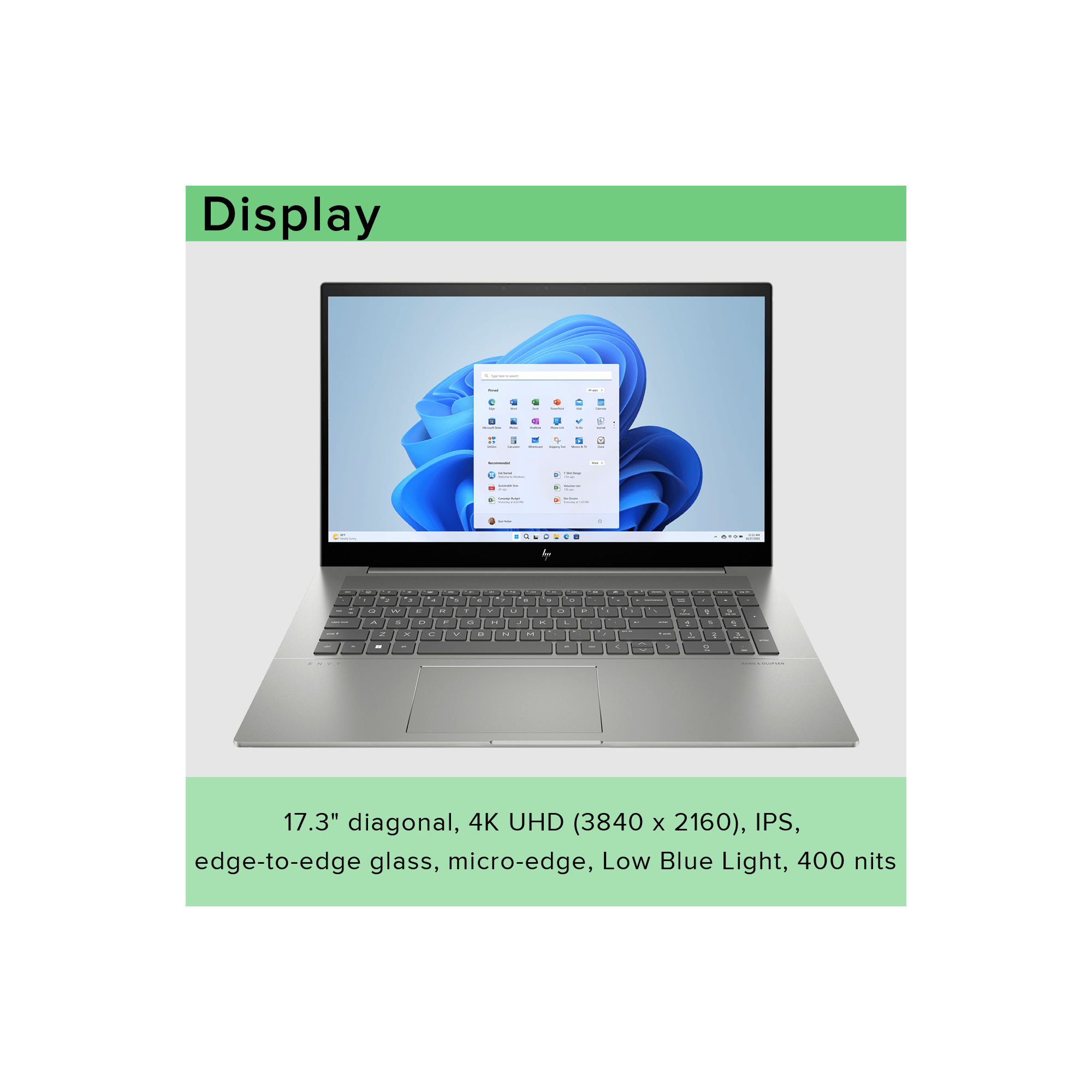 HP 2023 Newest Envy Business Laptop,17.3" 4K UHD Display, 13th Gen Intel Core i7-13700H Processor, Windows 11 Pro, Grey