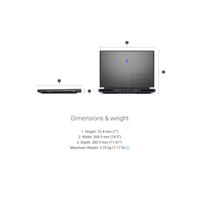 Alienware M16 Gaming Laptop, 16" QHD, Intel Core i7-13700HX, RTX 4070, Windows 11 Pro, Dark Metallic Moon - Teknoraks