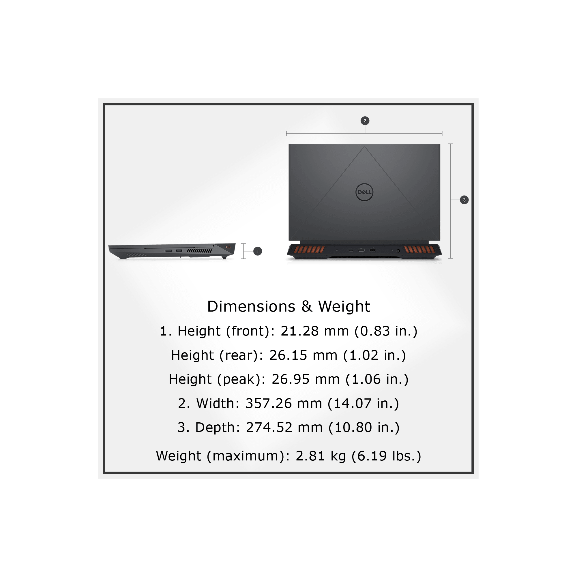 Dell G15 5535 Gaming Laptop , 15.6" FHD Display, AMD Ryzen 7 7840HS, NVIDIA GeForce RTX 4060 Windows 11 Home, Dark Shadow Gray - Teknoraks