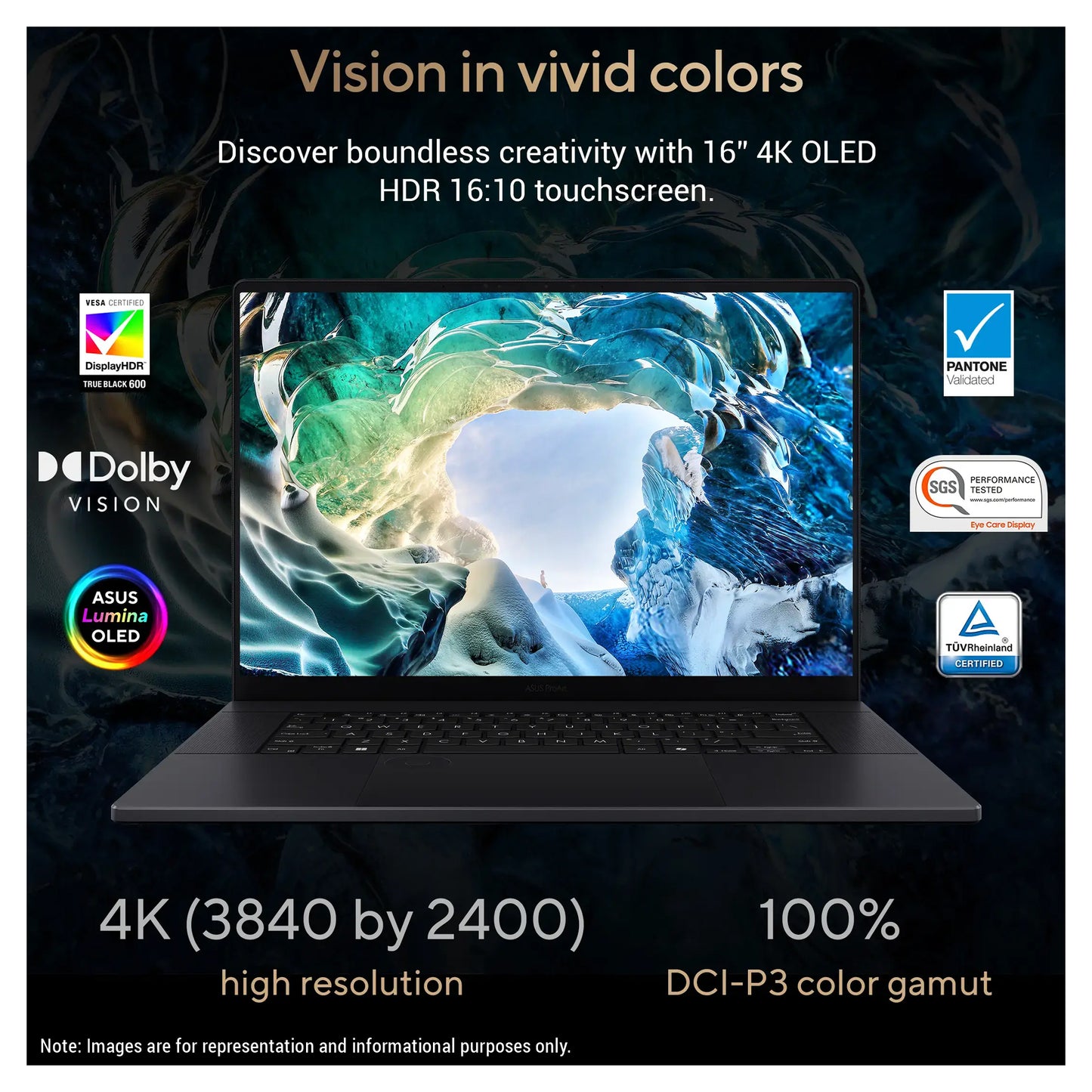 ASUS ProArt P16 Copilot+ Laptop, Ryzen AI 9 HX 370, 16" 4K (3840x2400) Touch Screen, RTX 4070