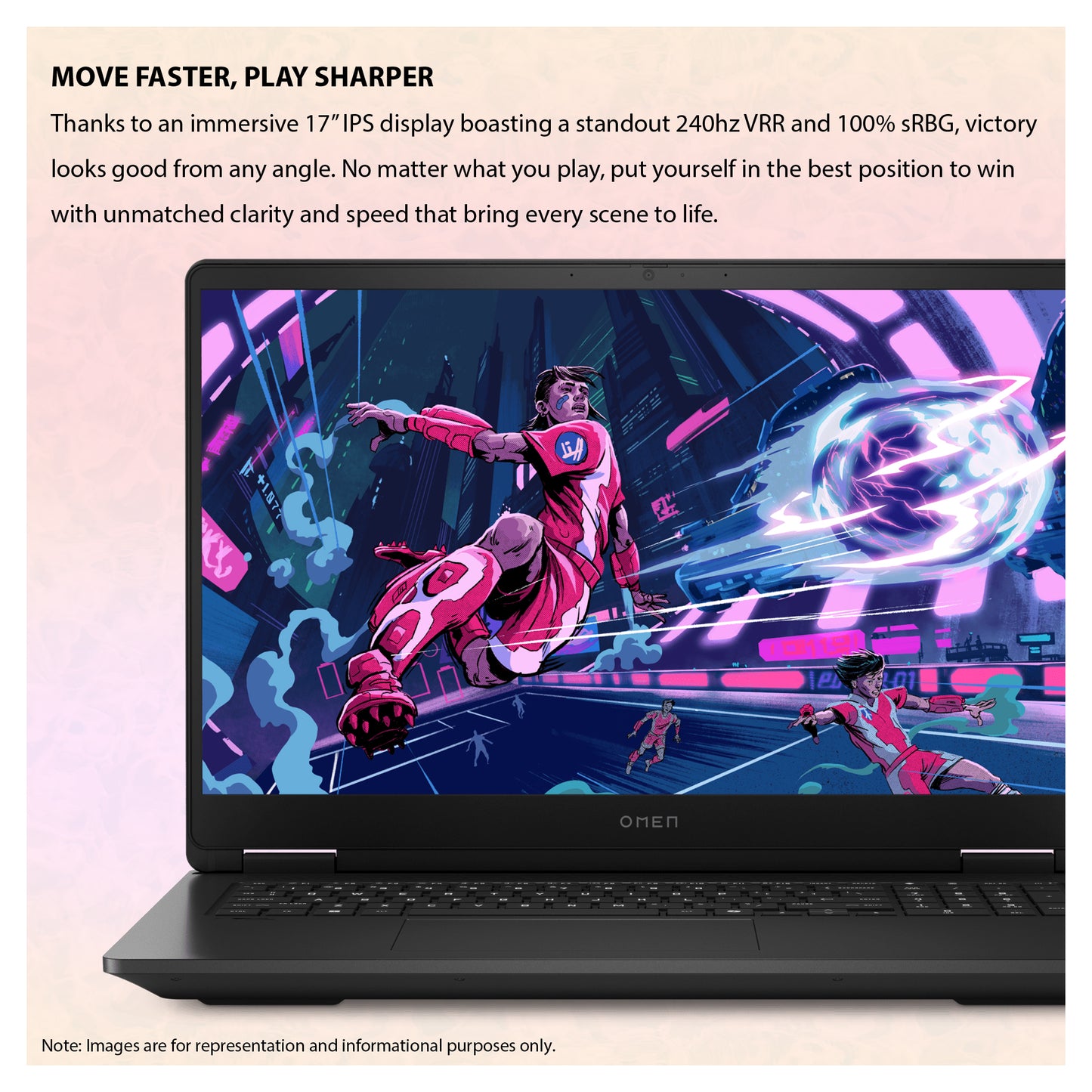 HP OMEN Gaming Laptop, 17.3" QHD, Ryzen 7 8845HS, RTX4070, W11Home