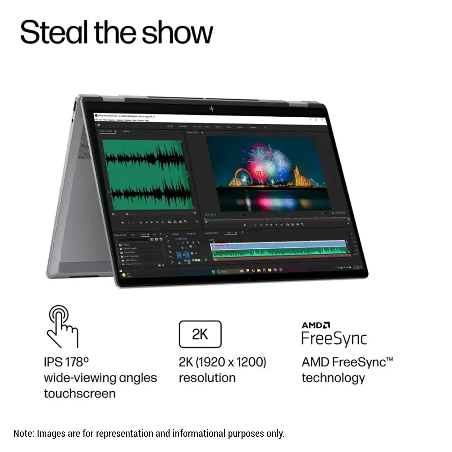HP OmniBook X Flip 2-in-1 Copilot+ Laptop, Ryzen AI 7-350, 16" 2K (1920x1200) Touchscreen W11 Home (Used-Like New)