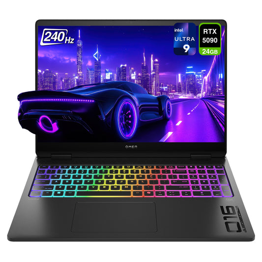 HP OMEN MAX Gaming Laptop, Ultra 9-275HX, 16" WUXGA (1920x1200) 165Hz, RTX5090, 1-zone RGB Backlit Keyboard