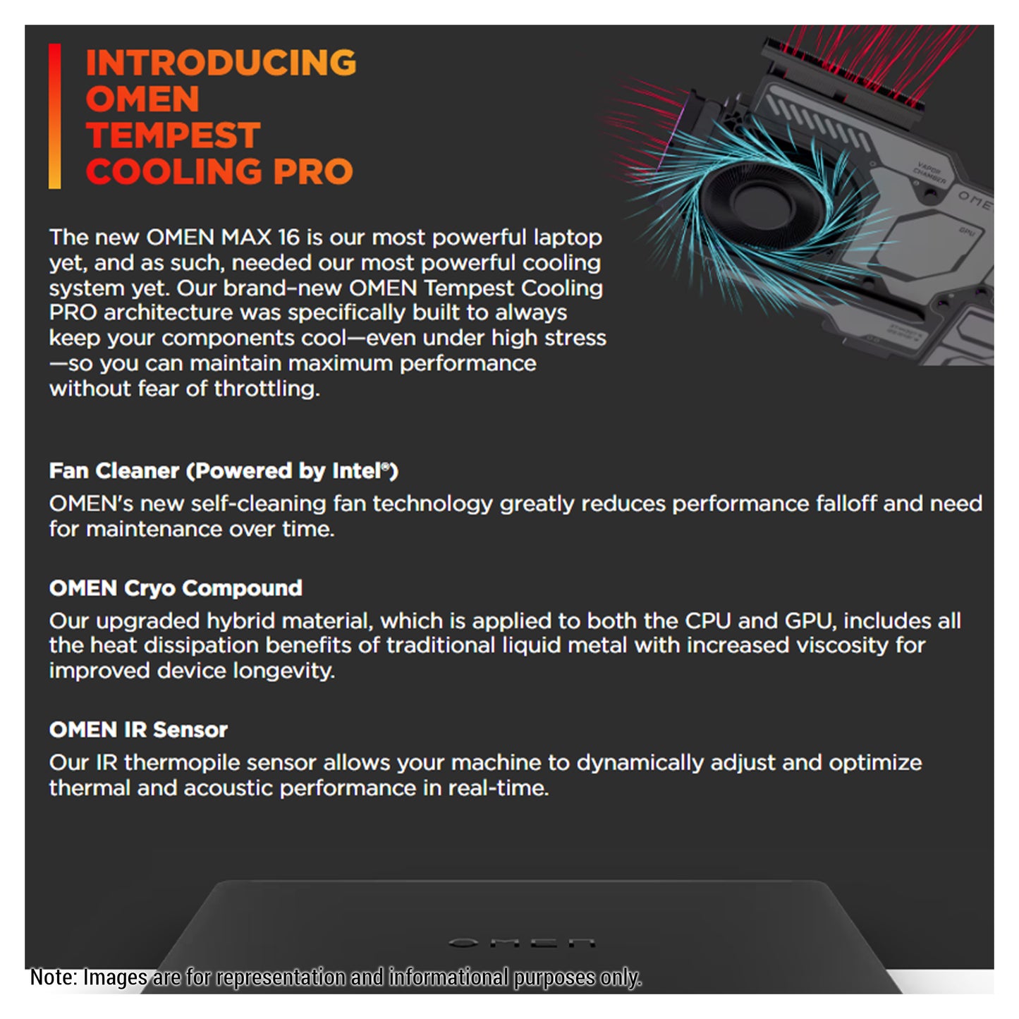 HP OMEN MAX Gaming Laptop, Ultra 9-275HX, 16" WUXGA (1920x1200) 165Hz, RTX5090, 1-zone RGB Backlit Keyboard