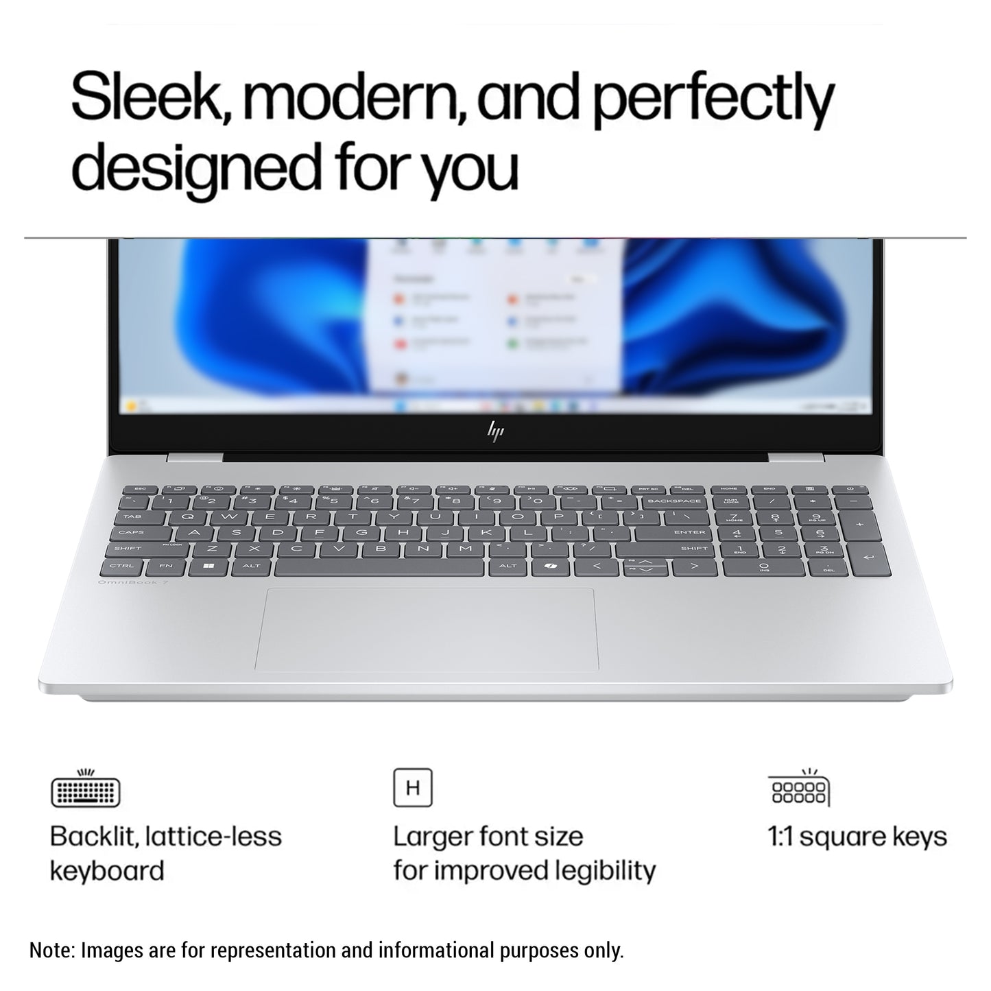 HP OmniBook 7 Laptop, Intel 9-270H, 16" 2K (2048x1280) OLED 120Hz Touchscreen, Gray