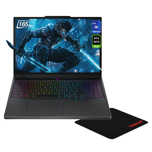 Lenovo Legion 5i Gaming Laptop, i9-14900HX, 15.1" WQXGA (2560x1600) 165Hz, RTX5070, 24-Zone RGB Keyboard, Black + Traix Mousepad