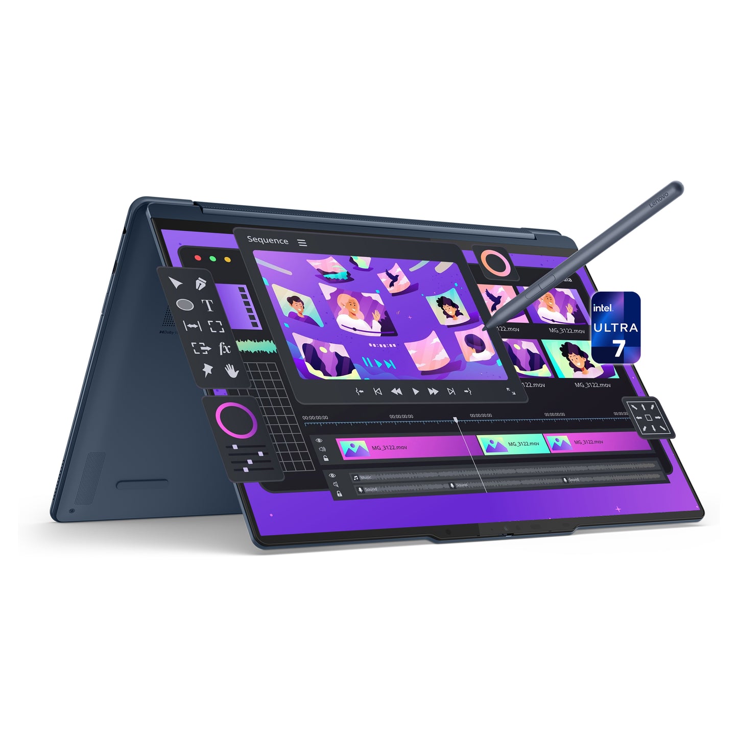 Lenovo Yoga 9i 2-in-1 Copilot+ Laptop, Ultra 7-258V, 14" 3K (2880x1800) OLED Touchscreen