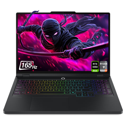 Lenovo Legion Pro 5 Gen 10 Gaming Laptop, Ryzen 9-9955HX, 16" WQXGA (2560x1600) OLED 165Hz, RTX5060, 24-Zone RGB Backlit, Eclipse Black