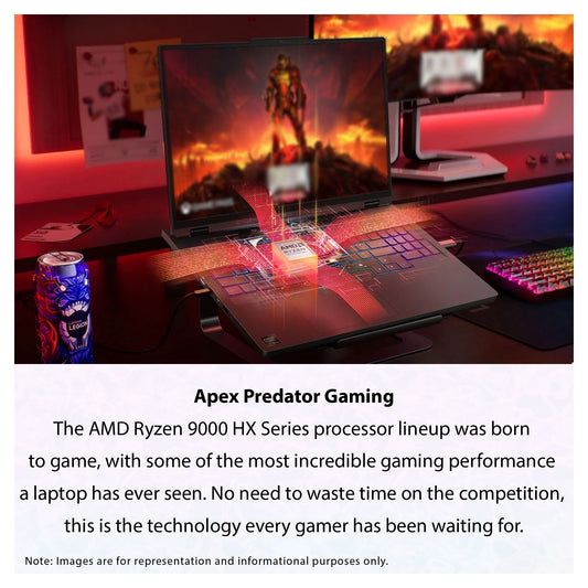 Lenovo Legion Pro 5 Gen 10 Gaming Laptop, Ryzen 9-9955HX, 16" WQXGA (2560x1600) OLED 165Hz, RTX5060, 24-Zone RGB Backlit, Eclipse Black