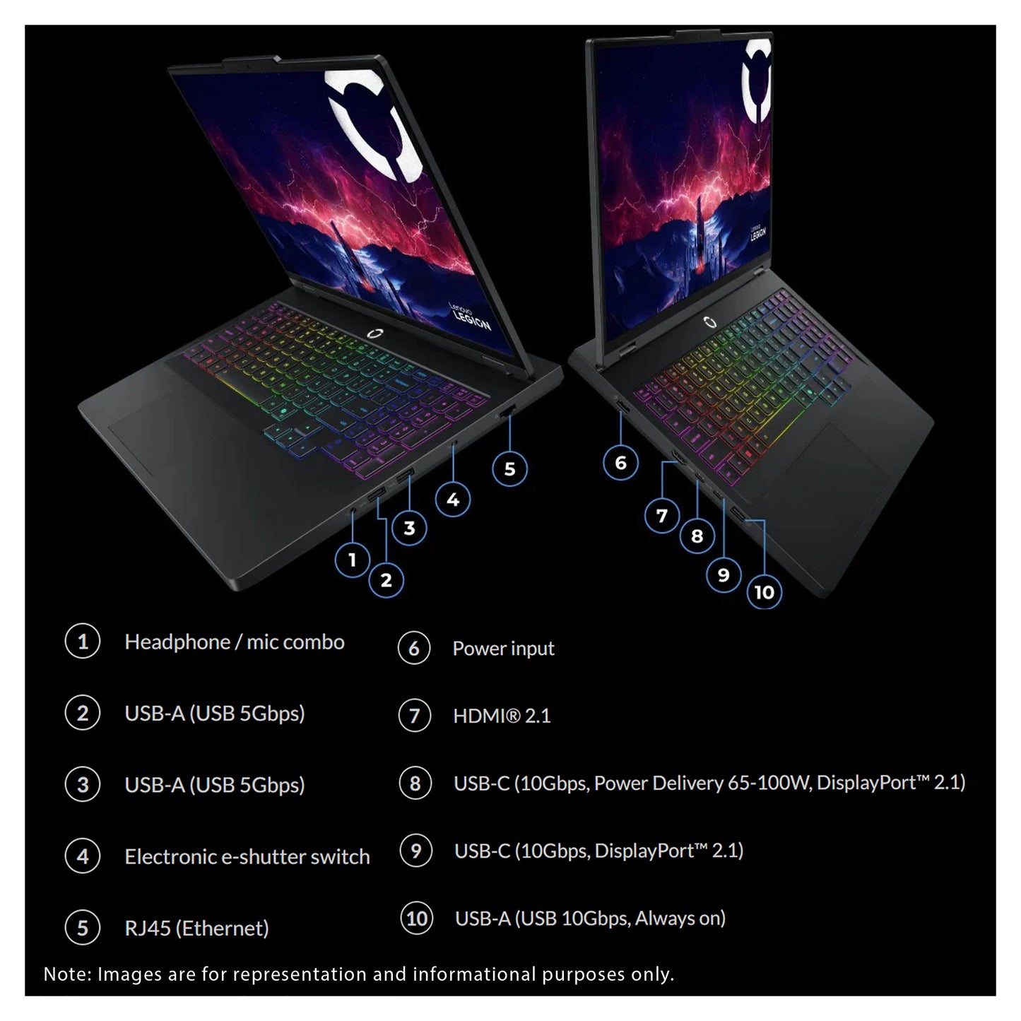 Lenovo Legion Pro 5 Gaming Laptop, Ryzen 9-8945HX,16" WQXGA (2560x1600) 240Hz, RTX 5060