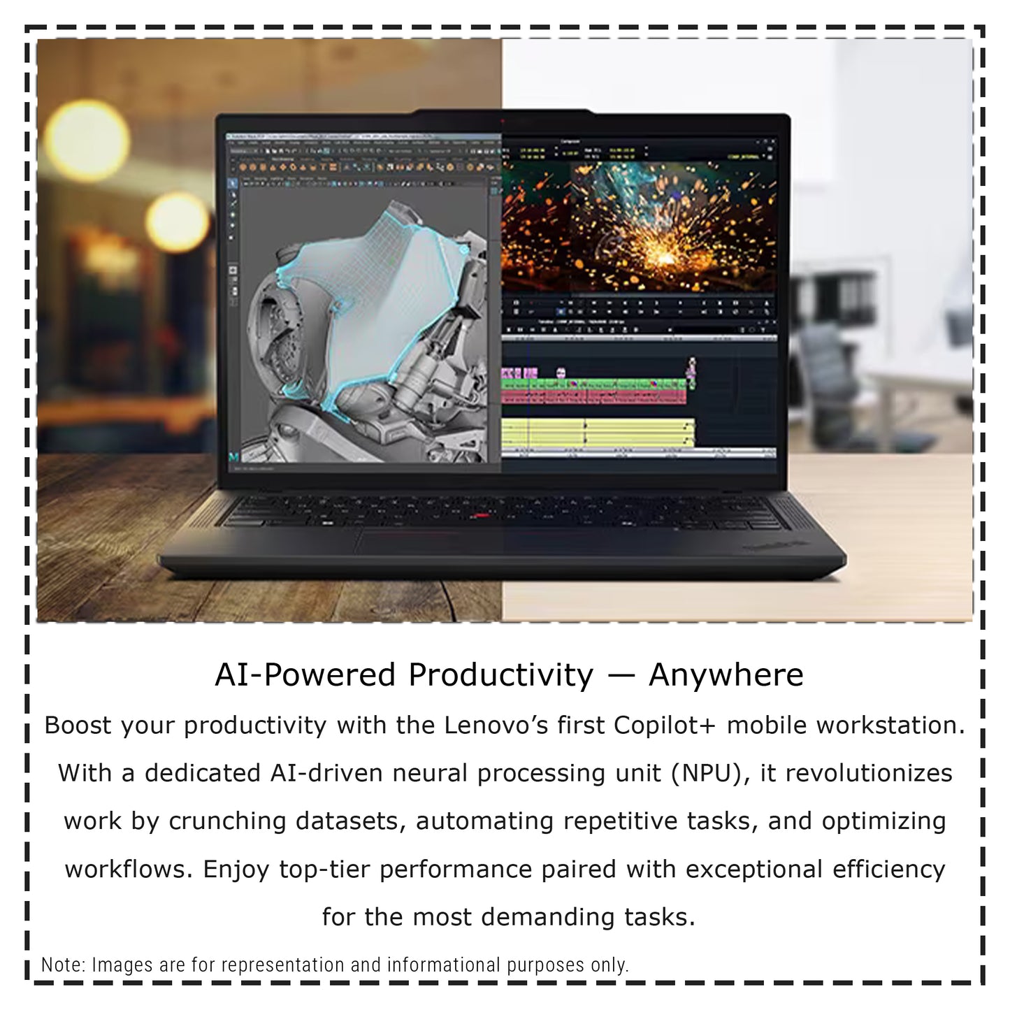 Lenovo ThinkPad P14s Gen 6 Mobile Workstation, Ryzen AI 9 HX PRO-370, 14" WUXGA (1920x1200), W11 Pro