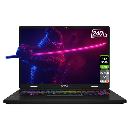 MSI Crosshair A16 Gaming Laptop, Ryzen 9-8940HX, 16'' QHD+ (2560x1600) 240Hz, RTX5060, 24-Zone RGB, Cosmos Gray