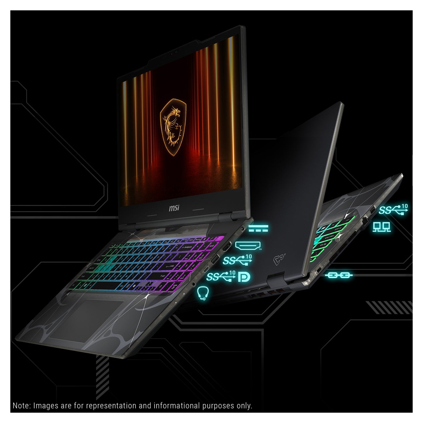 MSI Cyborg 15 Gaming Laptop, Intel 7-240H, 15.6" FHD (1920x1080) 144Hz IPS, RTX5060, 4-zone RGB Keyboard