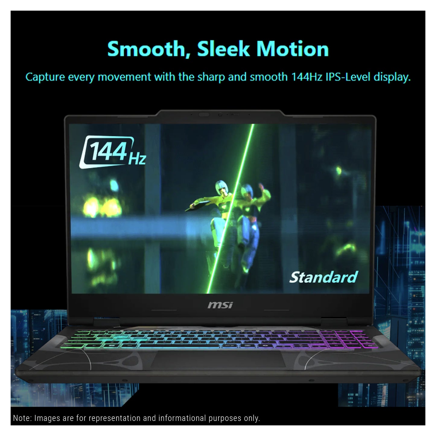 MSI Cyborg 15 Gaming Laptop, Intel 7-240H, 15.6" FHD (1920x1080) 144Hz IPS, RTX5060, 4-zone RGB Keyboard