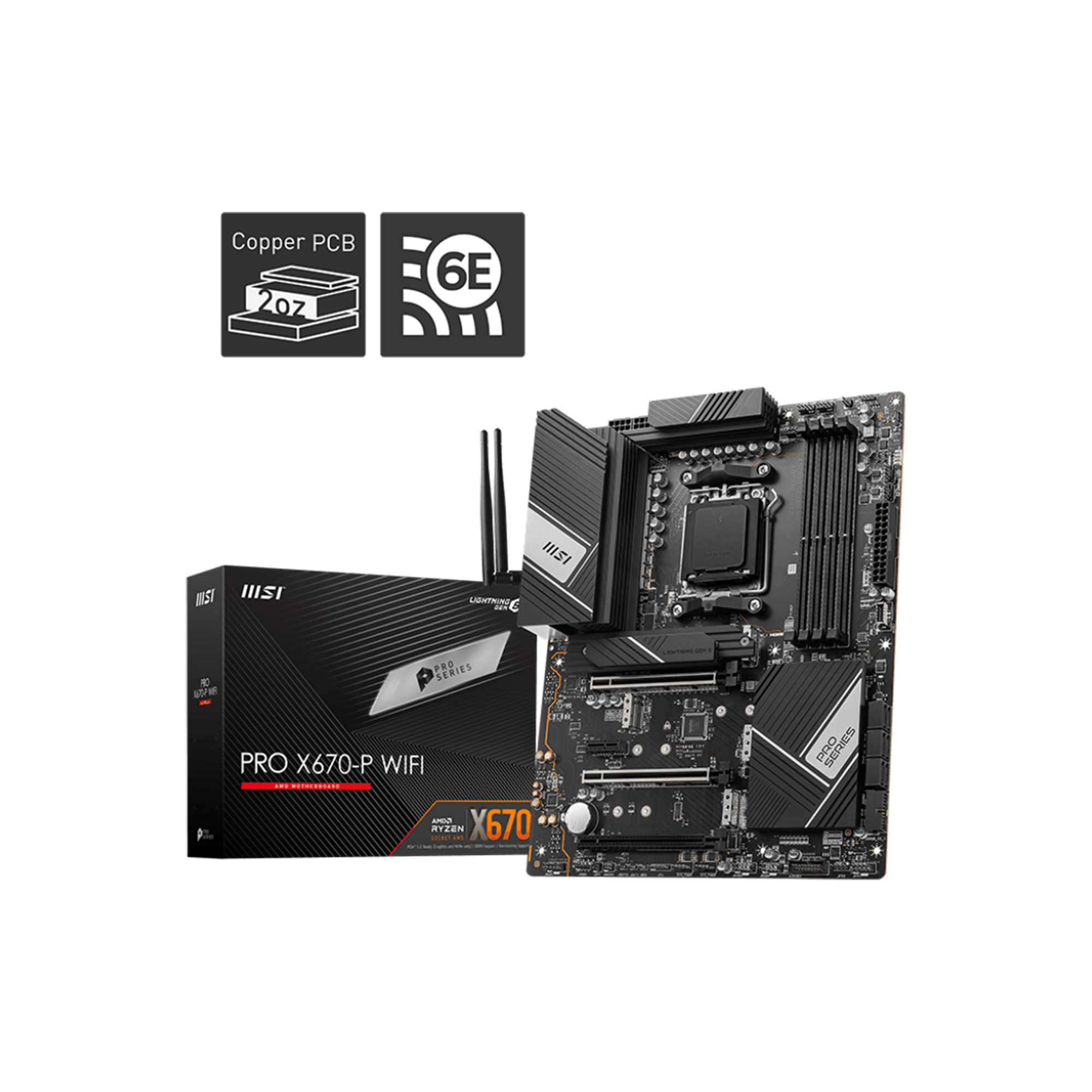 MSI PRO X670-P WIFI AM5, PCIe 4.0, DDR5, ATX Motherboard