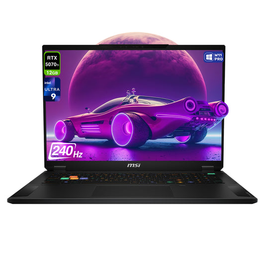 MSI Stealth 18 HX AI Gaming Laptop, Ultra 9-275HX, 18" QHD+ (2560x1600) 240Hz, RTX 5070Ti, W11 Pro (Used-Like New)