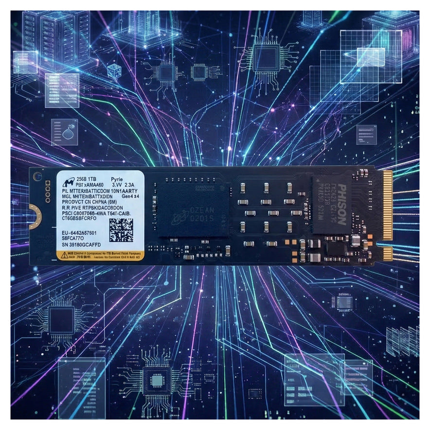 Micron 2500 1TB m.2 NVMe Gen 4x4 3.3V 2.5A 2280 Solid State SSD, MTFDKBA1T0QGN-1BN1AABGA