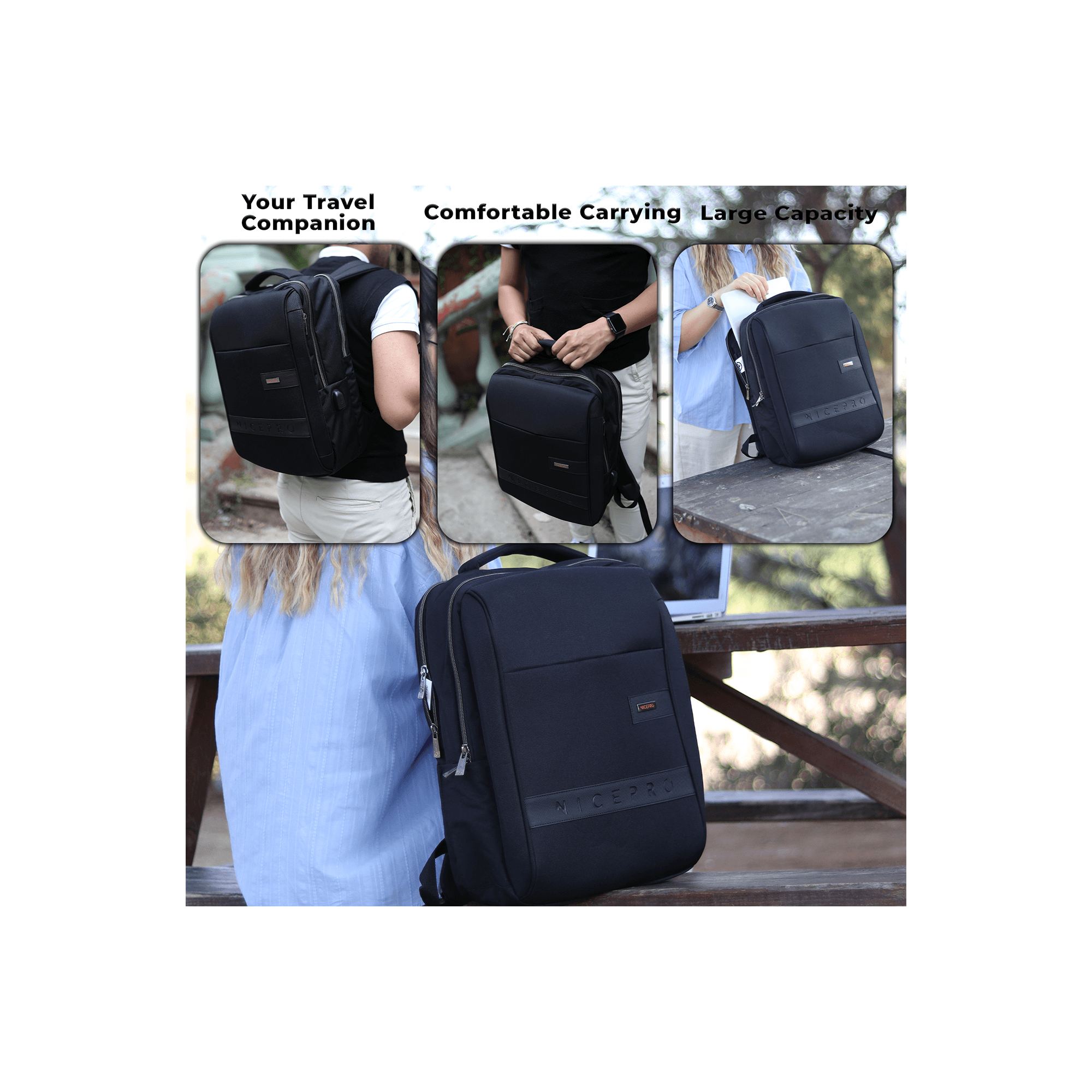 NPO Prestige Laptop Backpack, With USB Charging Port, Fits 15.6"