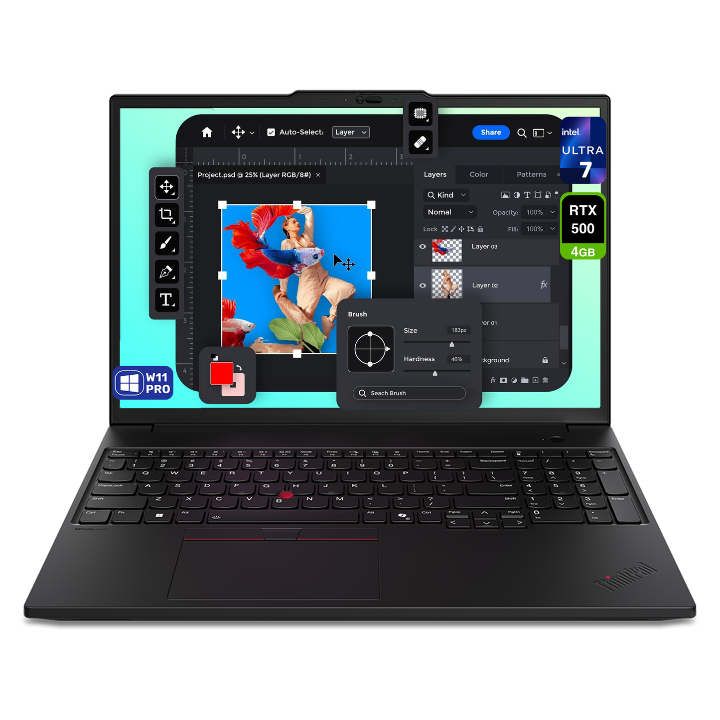 Lenovo ThinkPad P16s Gen 3 Mobile Workstation, Ultra 7-165H, 16" WUXGA (1920x1200), RTX 500, W11 Pro (Used-Acceptable)