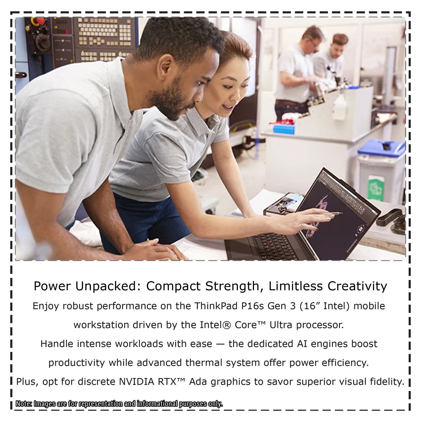 Lenovo ThinkPad P16s Gen 3 Mobile Workstation, Ultra 7-165H, 16" WUXGA (1920x1200), RTX 500, W11 Pro (Used-Acceptable)